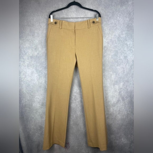 Ann Taylor Devin  camel trousers Slim Flare Women's office pants Size 12 - Picture 1 of 10